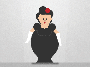 Fat opera singer singing.